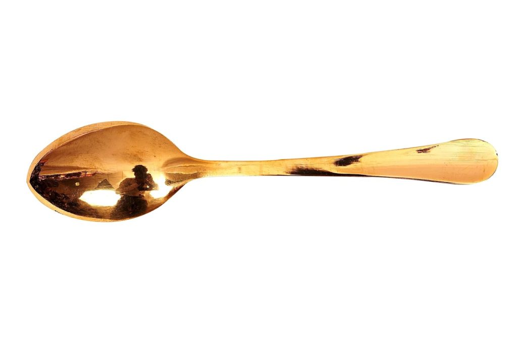 Indian Art Villa Brass Plain Spoon, Serveware Tableware Home Hotel Restaurants, 1 Pieces