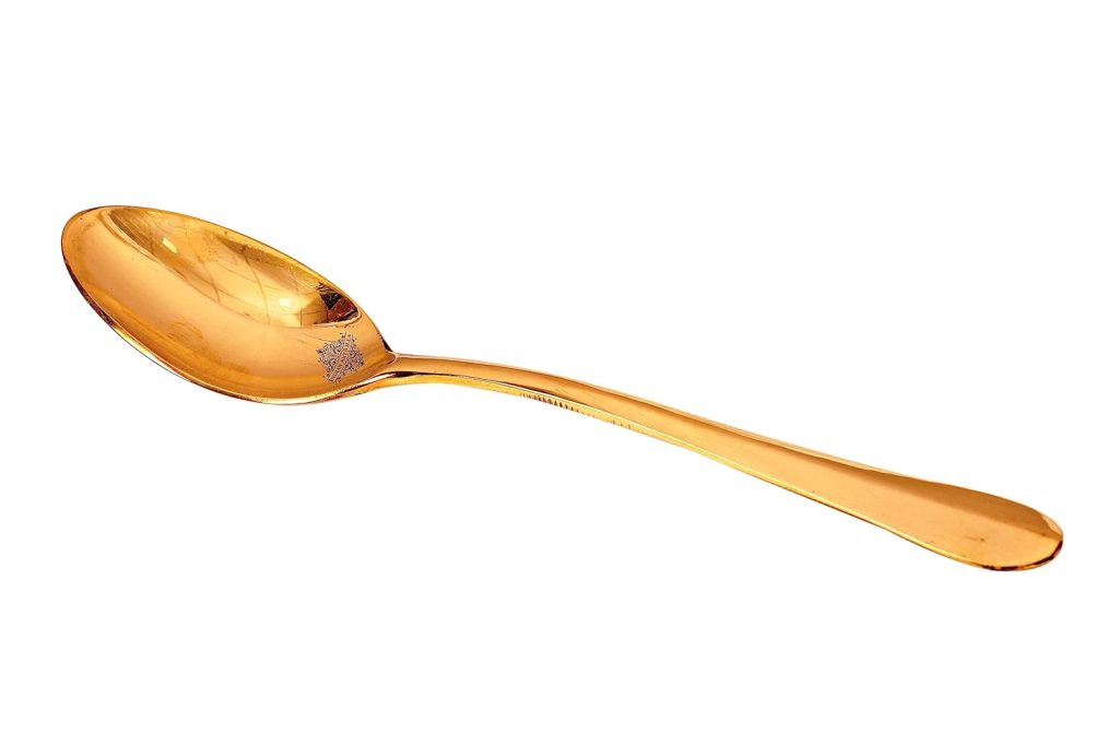 Indian Art Villa Brass Plain Spoon, Serveware Tableware Home Hotel Restaurants, 1 Pieces