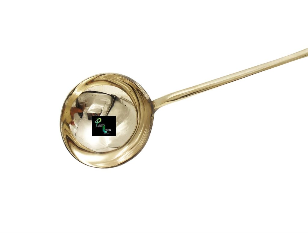 Planto Living Pure Brass Ladle, Cooking and Serving Spoon