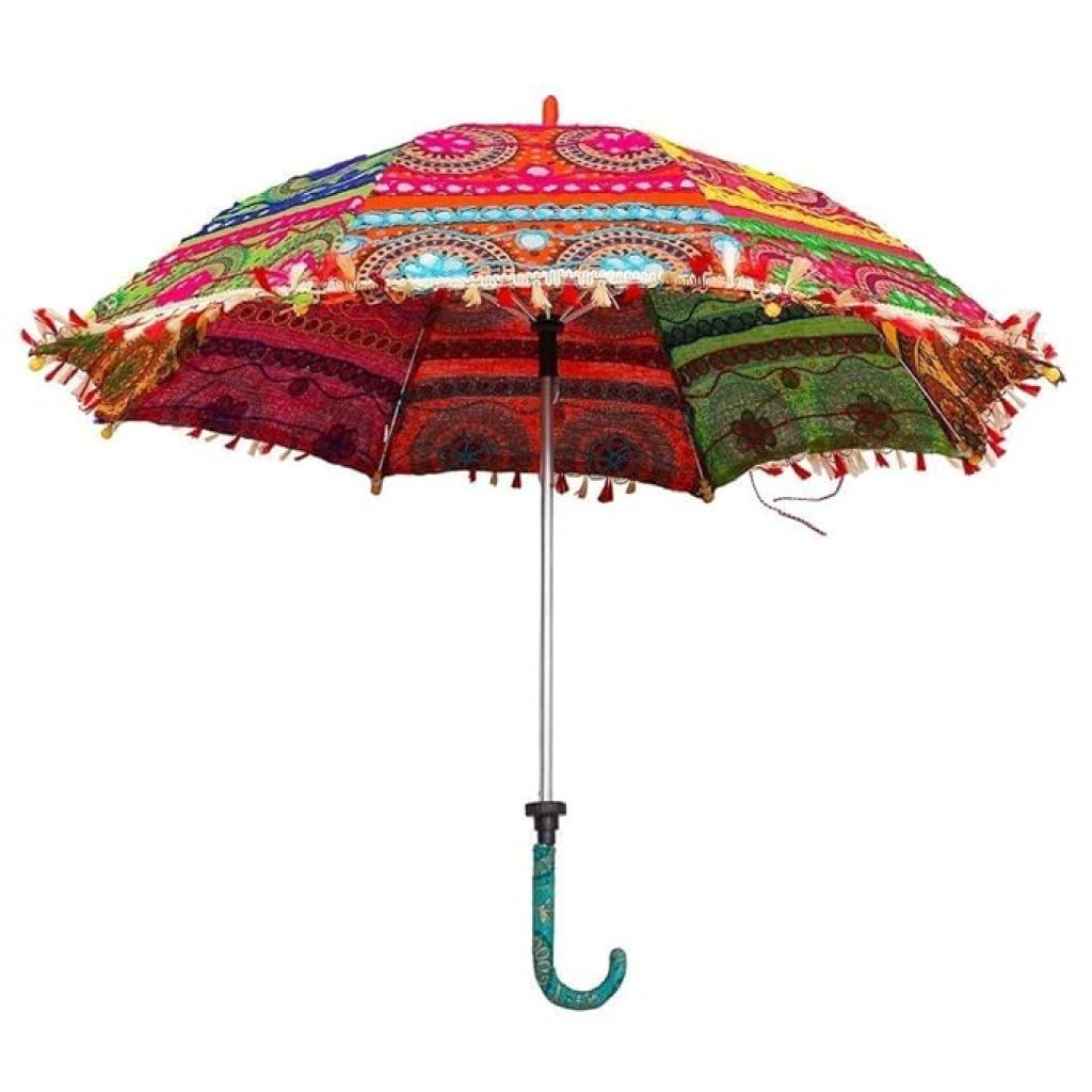 Saudeep India Trading Corporation Fabric Embroidered Rajasthani Umbrella