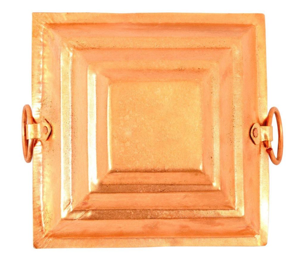 Aditya Shopping Pure Copper Hawan Kund with Handle On Both Side Hawan & Poojan Purpose (5.5 Inch) 