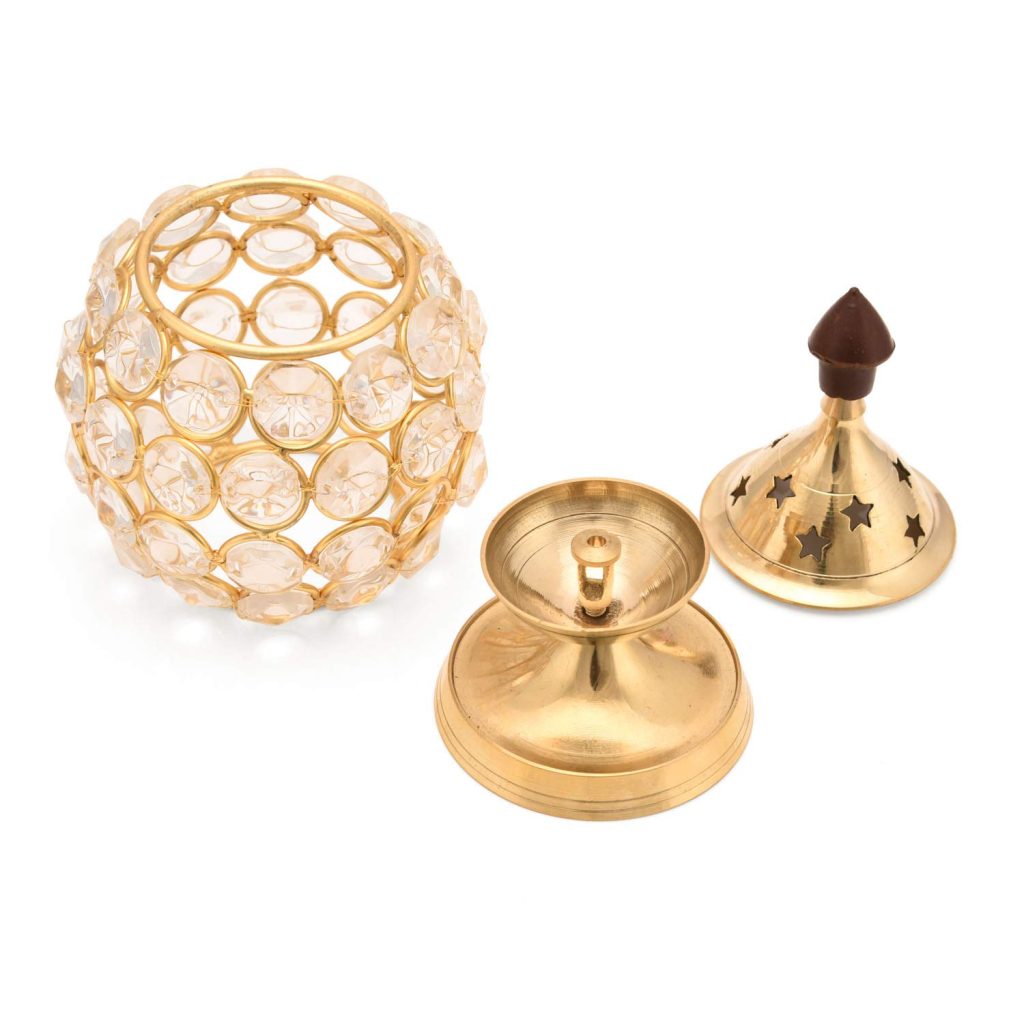 Diwali Decoration Item - Lantern Oval Shape Diwali Gifts Home Decor Puja Lamp Tea Light Holder