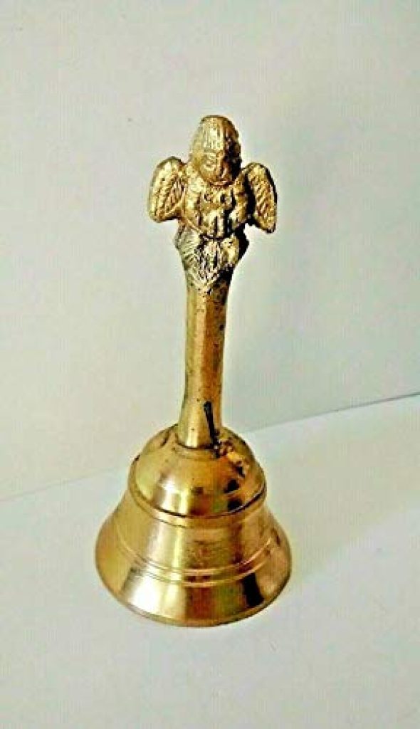  Jain Metal Store Brass Garud Ghanti Puja Bell - Gold (8cm) 