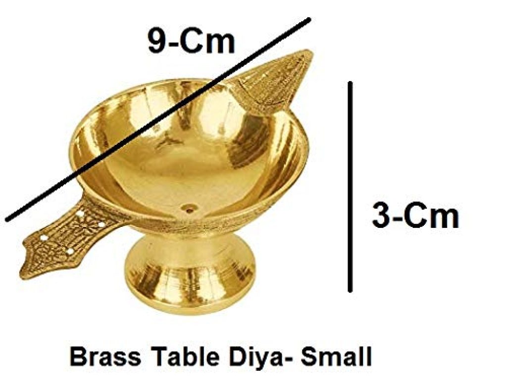  Kanshita's Rasoiware Brass Akhand Jyoti Diya for Puja Small Size Set of 2 