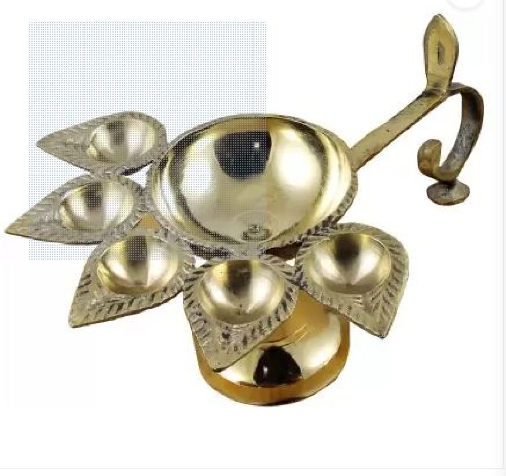 PUCHCHI Brass table diya Brass Table Diya Brass Table Diya  (Height: 2.5 inch)