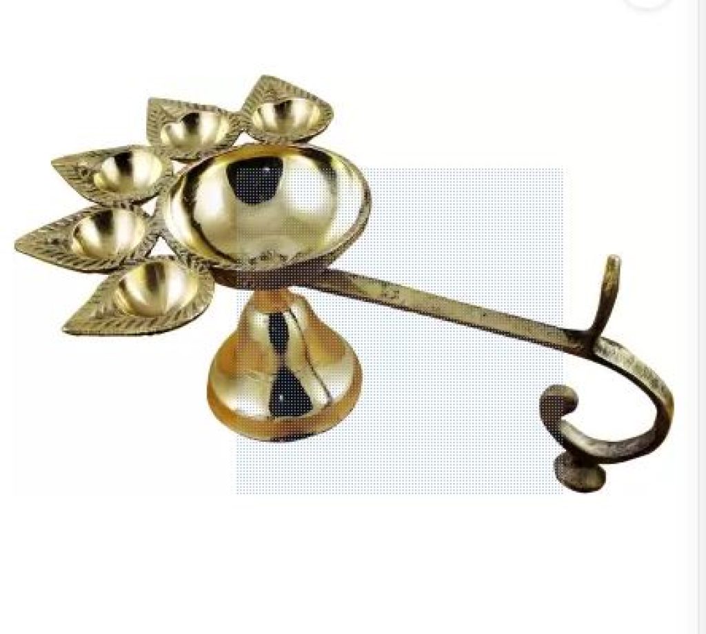 PUCHCHI Brass table diya Brass Table Diya Brass Table Diya  (Height: 2.5 inch)