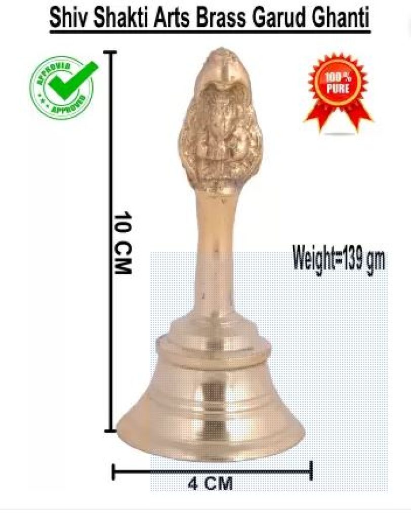 Shivshakti Arts Hand-Crafted Designer Pure Brass Bell-4 Pcs