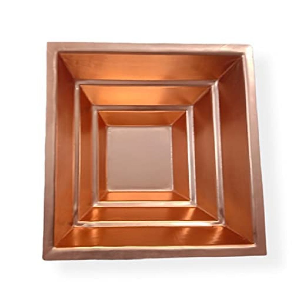 Super HK Copper Finish Mini Yagya Hawan Kund, Poojan Purpose (Size: 11 x 11 x 4 Cm)
