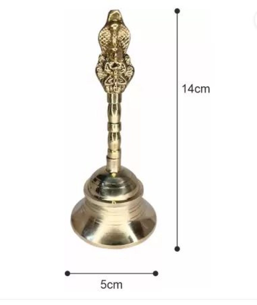 TORPPEZA Brass Garud Design Bell for pooja (Size - 14cm) Brass Pooja Bell  (Gold, Pack of 1)