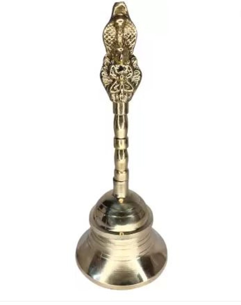 TORPPEZA Brass Garud Design Bell for pooja (Size - 17cm) Brass Pooja Bell  (Gold, Pack of 1)