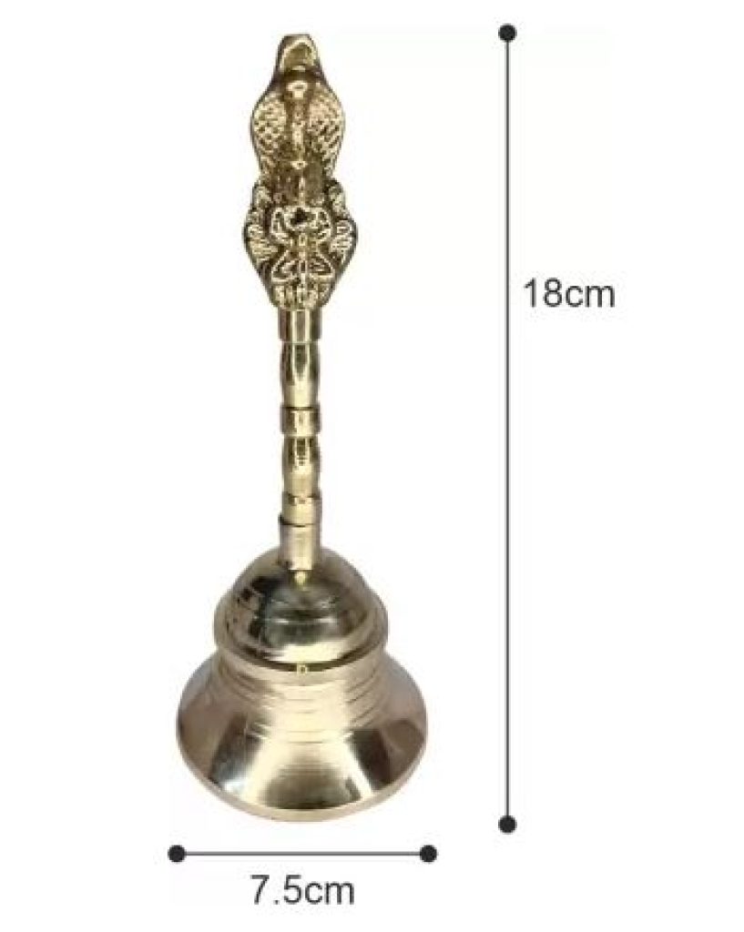 TORPPEZA Brass Garud Design Bell for pooja (Size - 18cm) Brass Pooja Bell  (Gold, Pack of 1)