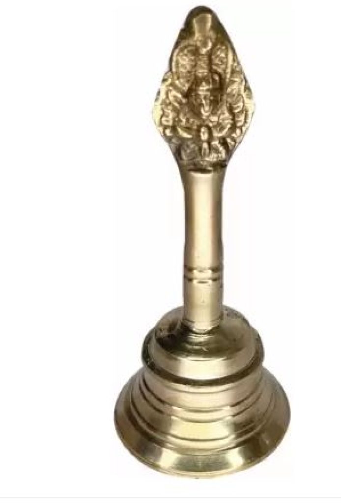 TORPPEZA Brass Garud design Bell for pooja (Size - 12cm) Brass Pooja Bell  (Gold, Pack of 1)