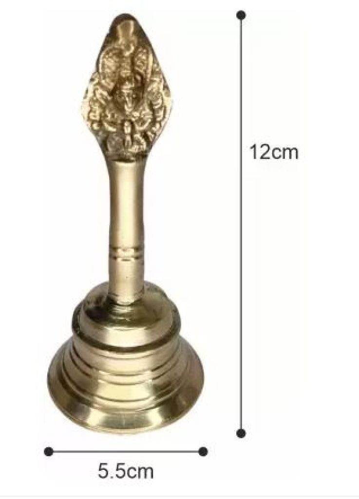 TORPPEZA Brass Garud design Bell for pooja (Size - 12cm) Brass Pooja Bell  (Gold, Pack of 1)